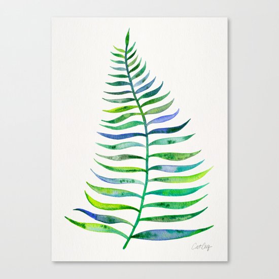 Palm Leaf – Green Palette Canvas Print