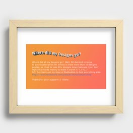 Where did my designs go? Recessed Framed Print