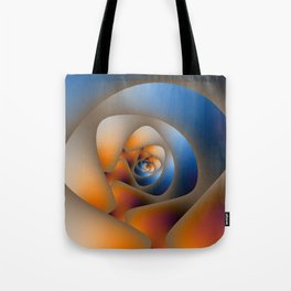 Orange and Blue Spiral Labyrinth Tote Bag
