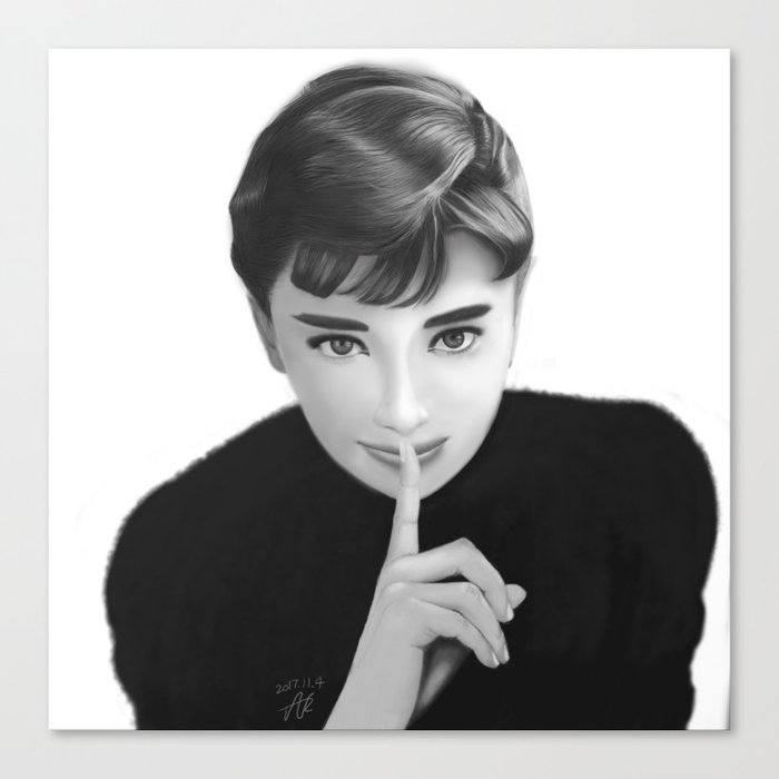 Audrey Hepbun Secret Canvas Print