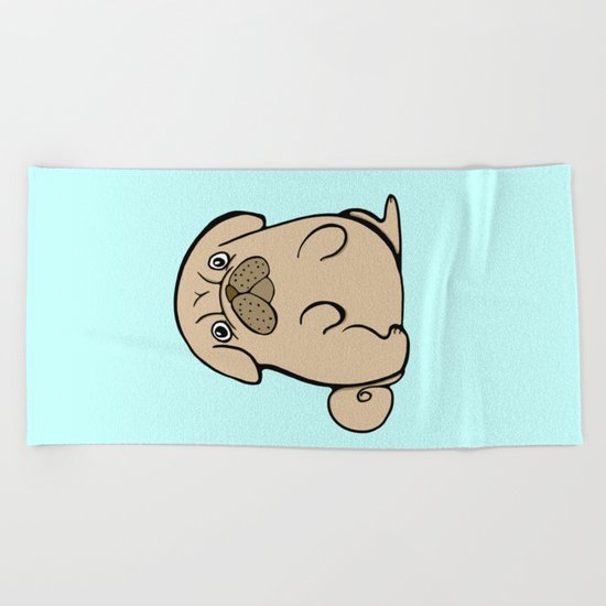 Pug Beach Towel