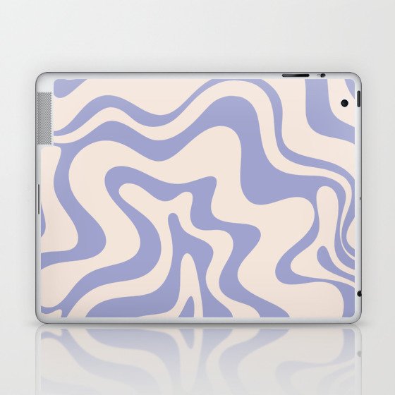 Liquid Swirl Retro Abstract Pattern 4 in Light Periwinkle Purple Laptop & iPad Skin