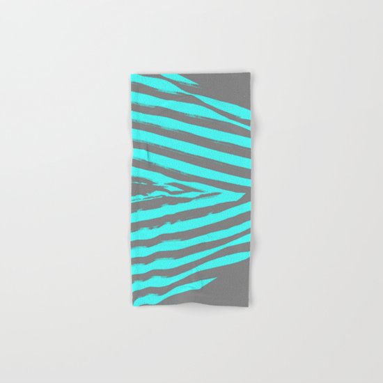 Aqua & Gray Stripes Hand & Bath Towel