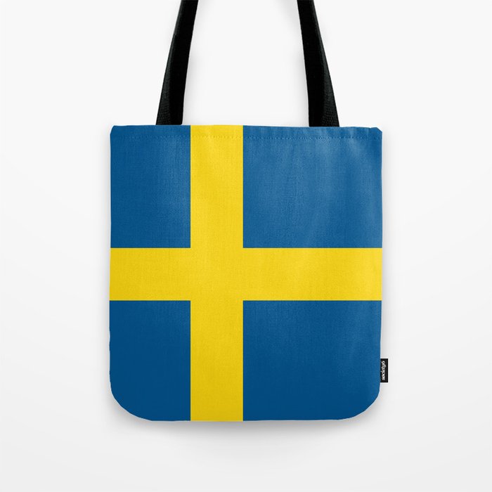 Sweden Flag Print Swedish Country Pride Patriotic Pattern Tote Bag