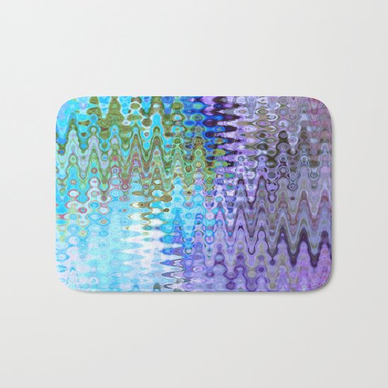 Charming Distractions, Abstract Art Waves Bath Mat