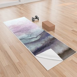 Purple Tone Landscape In Watercolor Yoga Towel