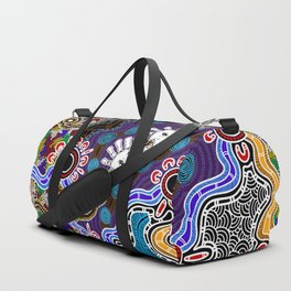 Authentic Aboriginal Art - Discovering Your Dreams Duffle Bag