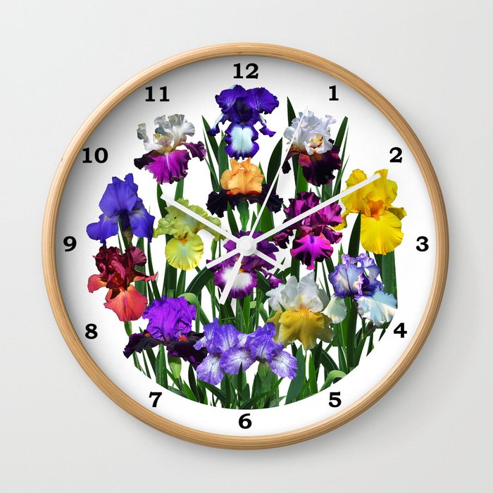 Iris garden Wall Clock