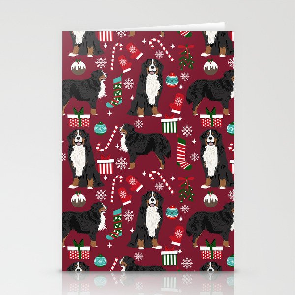 Bernese Mountain Dog christmas dog breed gifts mittens stockings presents candy canes Stationery Cards
