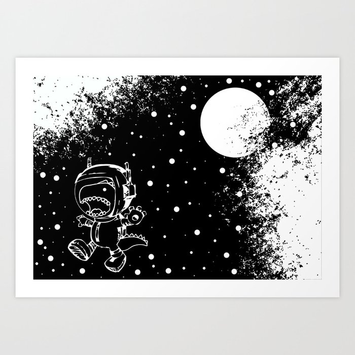 DINOSAUR IN SPACE! Art Print