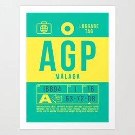 Luggage Tag B - AGP Malaga Spain Art Print