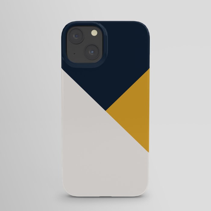 Tricolor Geometry Navy Yellow iPhone Case
