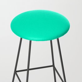 Sea Green Crayola Solid Color Popular Hues Patternless Shades of Green Collection - Hex #00FFCD Bar Stool