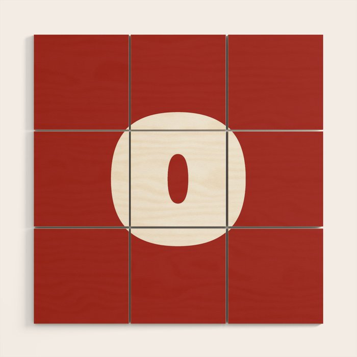 o (White & Maroon Letter) Wood Wall Art