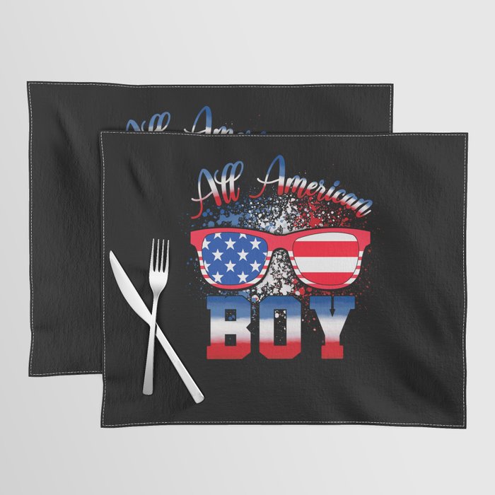 All american Boy US flag 4th of July Placemat