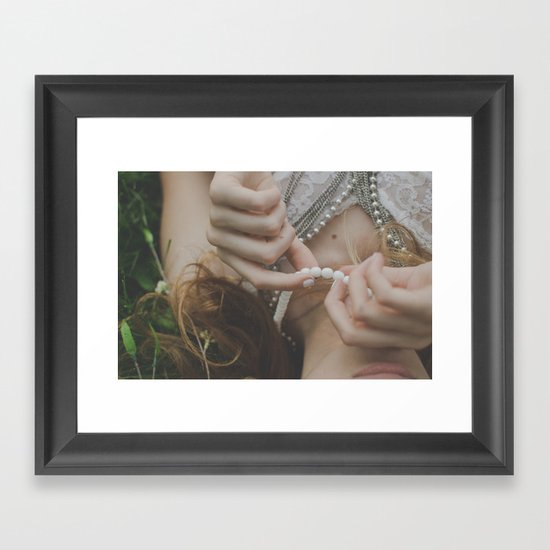 She wore pearls Framed Art Print