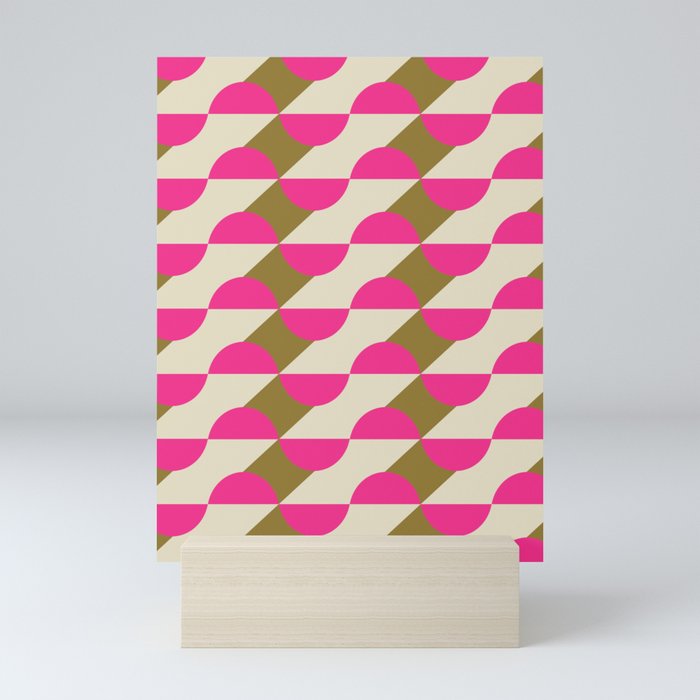 Geometric Pattern 18 in Hot Pink Mini Art Print