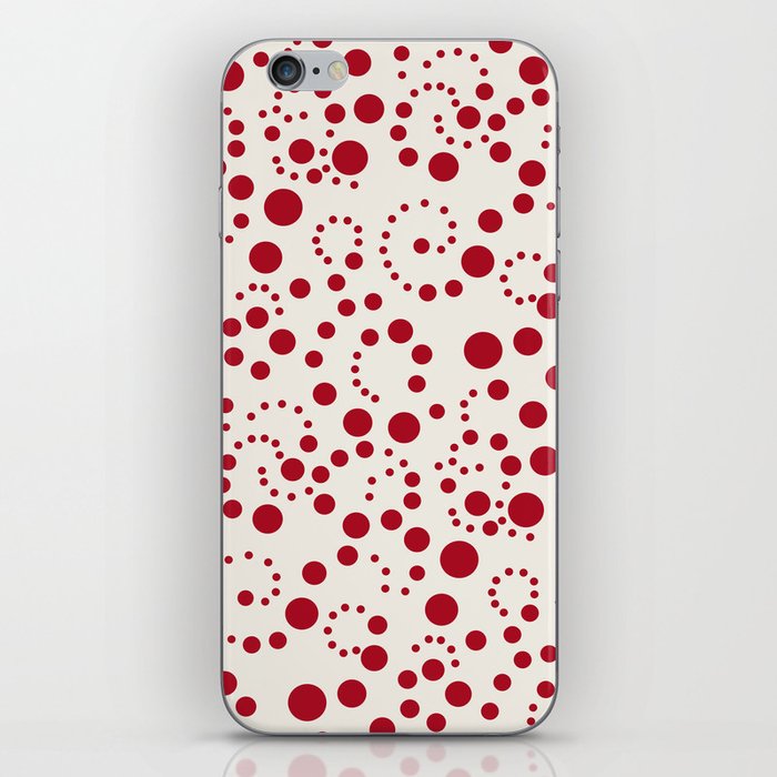 Red Dark Raspberry Spiral Dots Pattern iPhone Skin