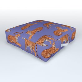 Tigers - Very Peri Outdoor Floor Cushion