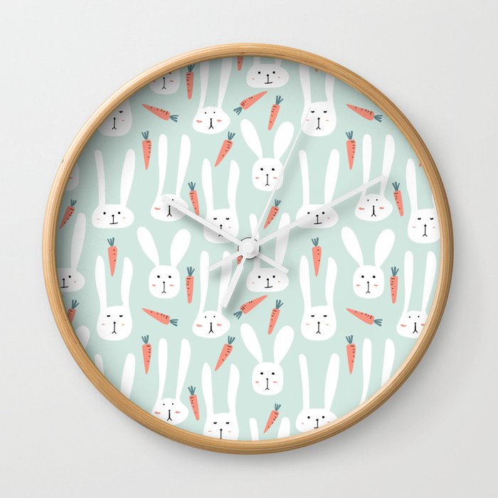 Bunnies & Carrots Wall Clock
