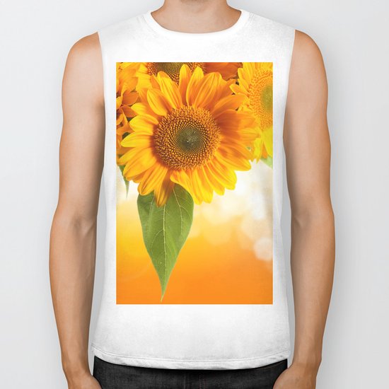 Nice Sunflowers Biker Tank
