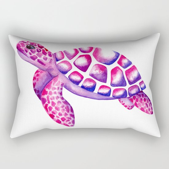 Watercolour Sea Turtle Rectangular Pillow
