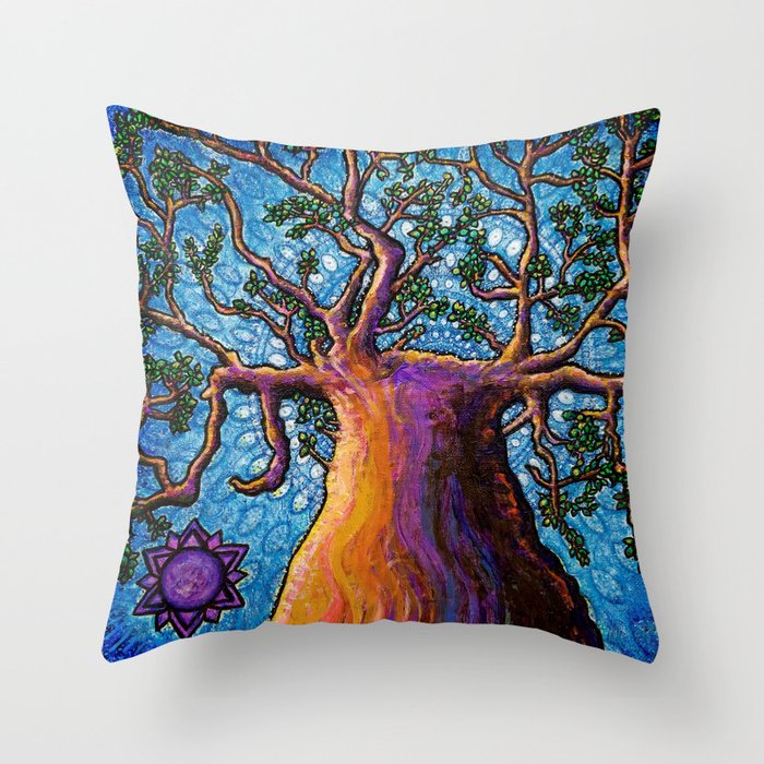 Connected: Crown Chakra Meditation Throw Pillow