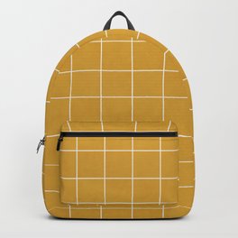 Small Grid Pattern - Mustard Yellow Backpack