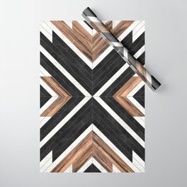 Urban Tribal Pattern No.1 - Concrete and Wood Wrapping Paper