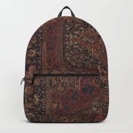 Boho Chic Dark I // 17th Century Colorful Medallion Red Blue Green Brown Ornate Accent Rug Pattern Backpack