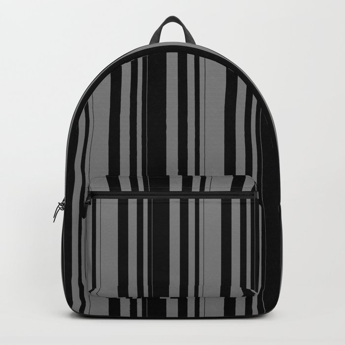 Black & Grey Colored Stripes Pattern Backpack