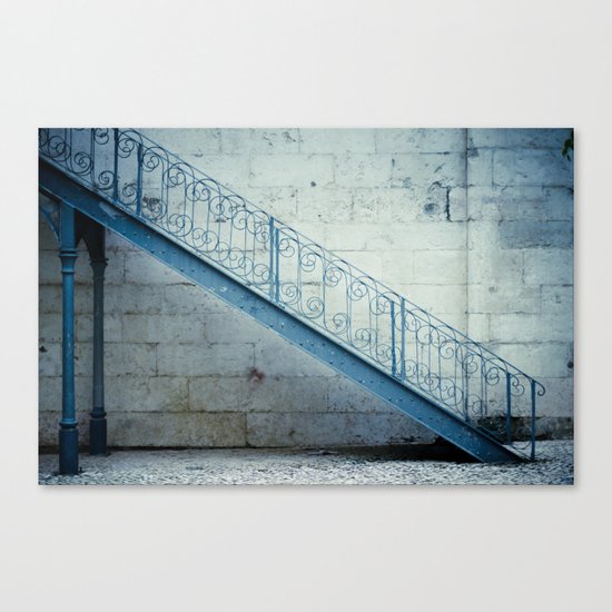 the blue stairs Canvas Print