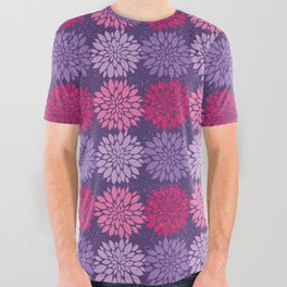 purple and pink sea anemone nautical medallion All Over Graphic Tee