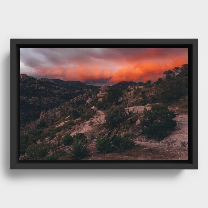Mt. Lemmon Sunset Framed Canvas