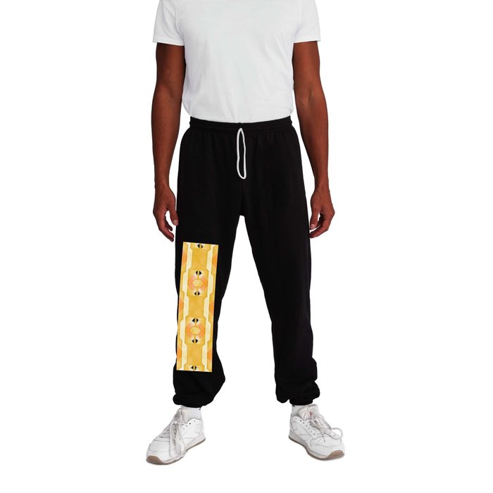 Art Deco Airbrush Abstract in Yellow Gold Sweatpants