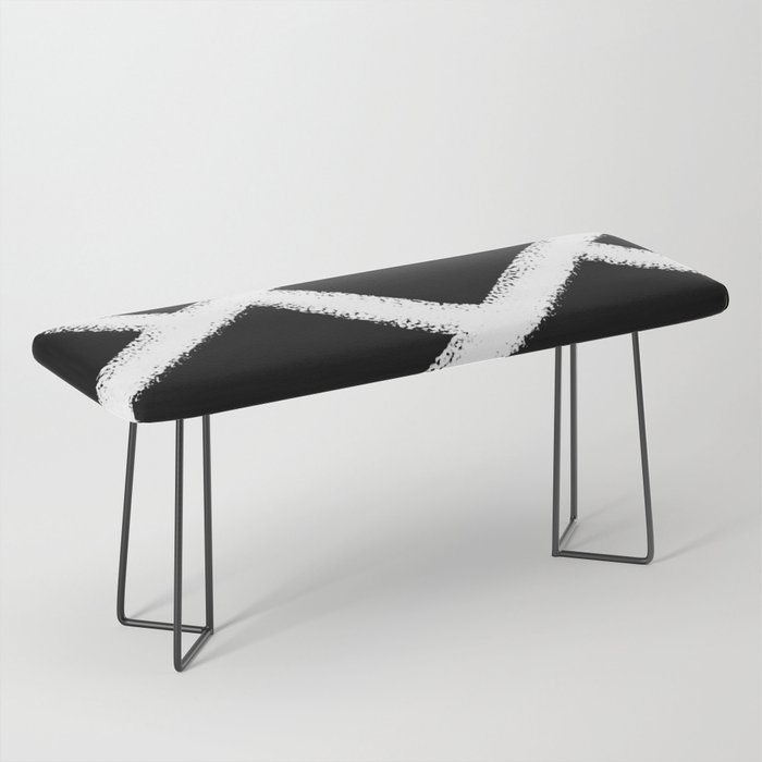 Black and white tiles pattern Bench