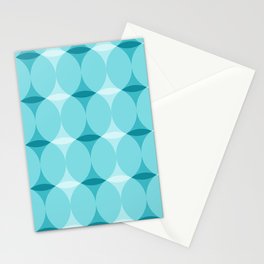 Circles and Diamonds Turquoise Stationery Cards