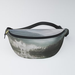 Dreamlike Morning at the Lake - Nature Forest Mountain Photography Fanny Pack
