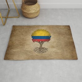 Vintage Tree of Life with Flag of Colombia Rug | Treeoflife, People, Colombiantreeoflife, Tree, Treeoflifegraphic, Colombian, Roots, Graphicdesign, Colombia, Colombianflagtree 