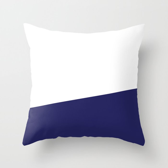 Stripe Block (navy blue/white) Throw Pillow