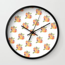 Rustic Roses Pattern // Watercolor Floral Design Wall Clock