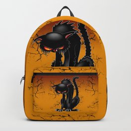 Black Cat Evil Angry Funny Character Backpack