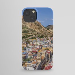 Alicante with the cathedral and the castle of Santa Barbara, Spain. iPhone Case