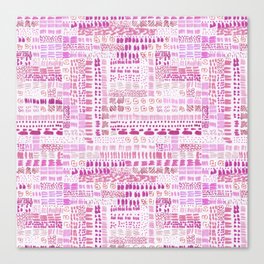 pink magenta ink marks hand-drawn collection Canvas Print