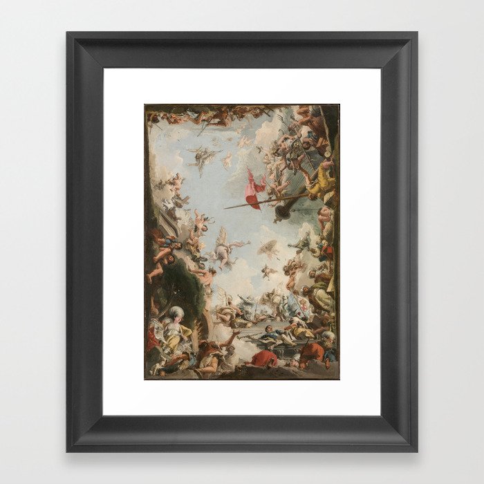 The Glorification of the Giustiniani Family- Giovanni Domenico Tiepolo- Italian painting 1700's Framed Art Print