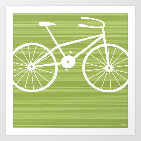 Green Bike Art Print