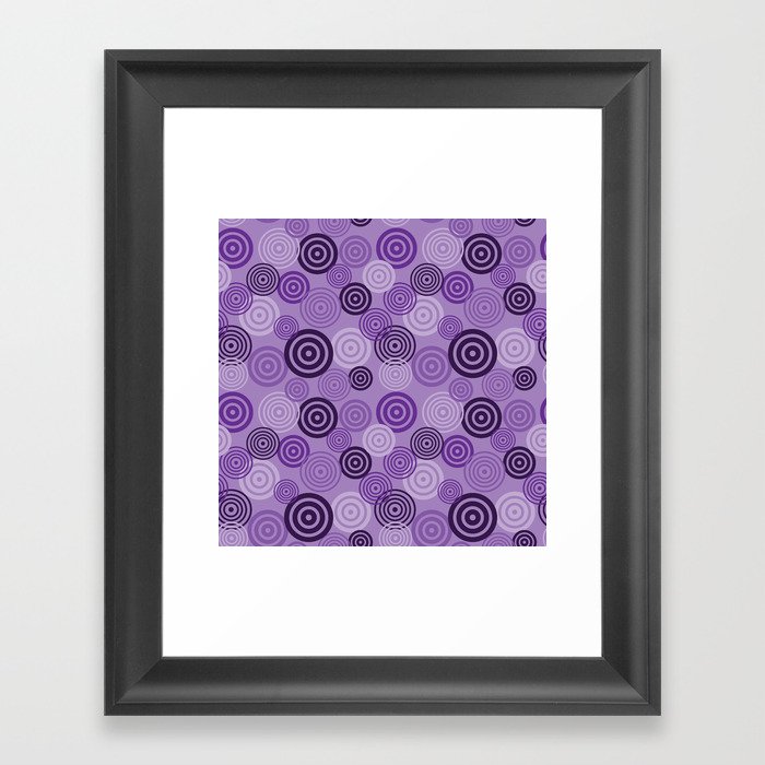 65 MCMLXV Cosplay Purple Bullseye Target Practice Pattern Framed Art Print