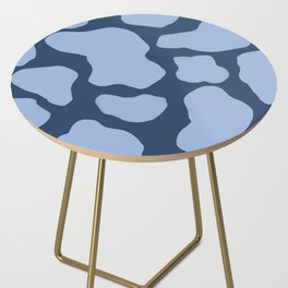 Light Blue on Dark Blue Y2K Cow Spots Side Table