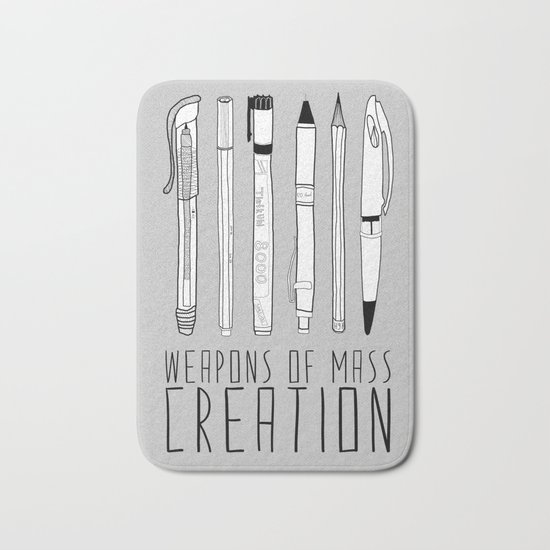 Weapons Of Mass Creation (on grey) Bath Mat