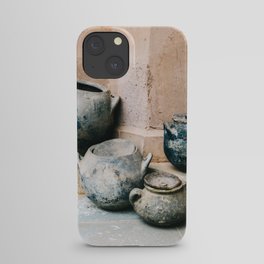 Pottery in earth tones | Ourika Marrakech Morocco | Still life photography iPhone Case